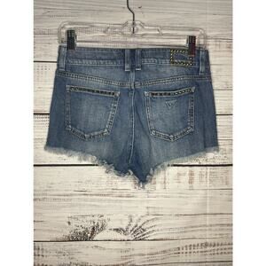 Guess Cutoff Denim Shorts Gold Spiked Stud 25 Y2K 2000s Festival Daisy Micro